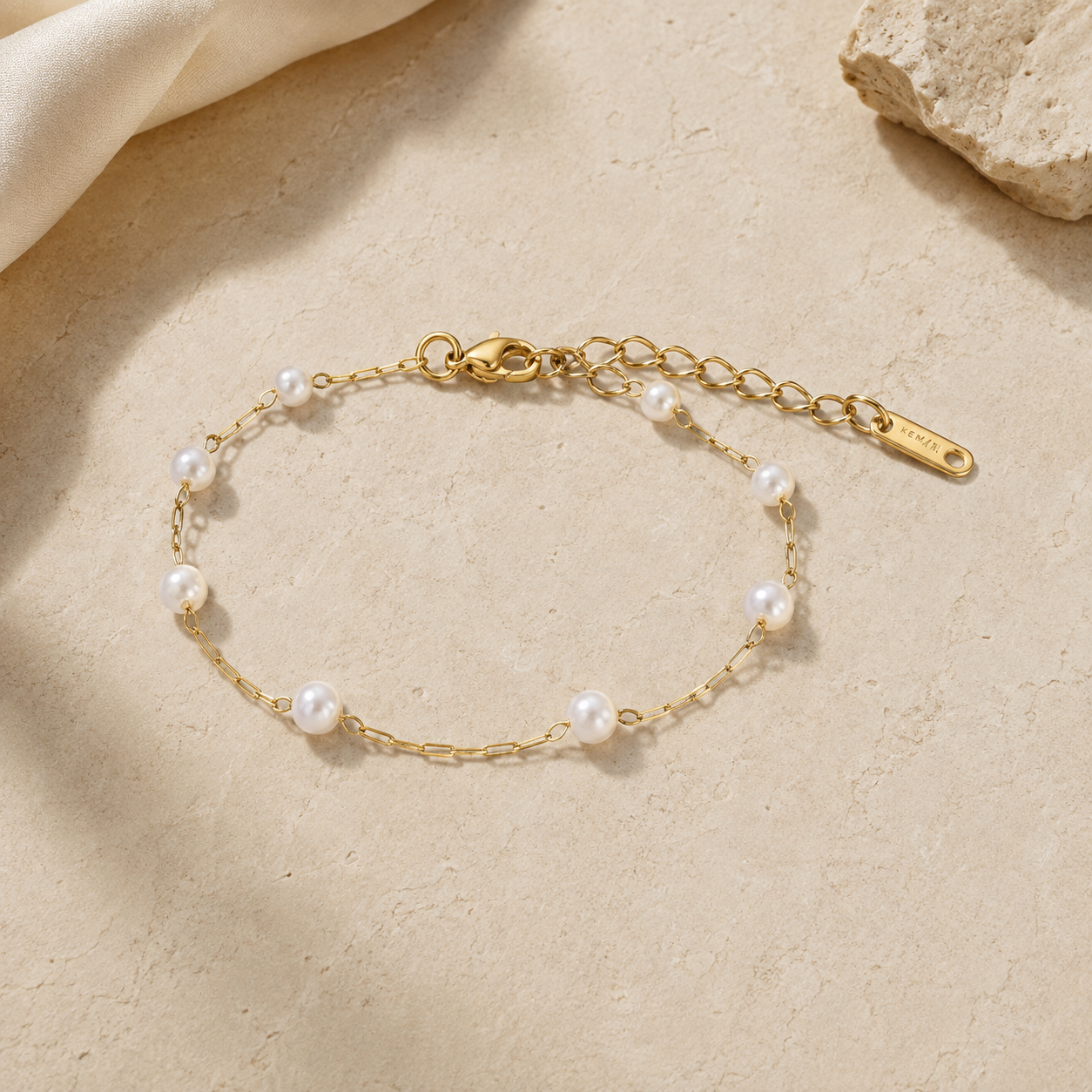 Bracelet chaîne perle Lumi
