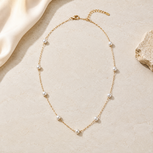 Collier Lumi Perle Dorée