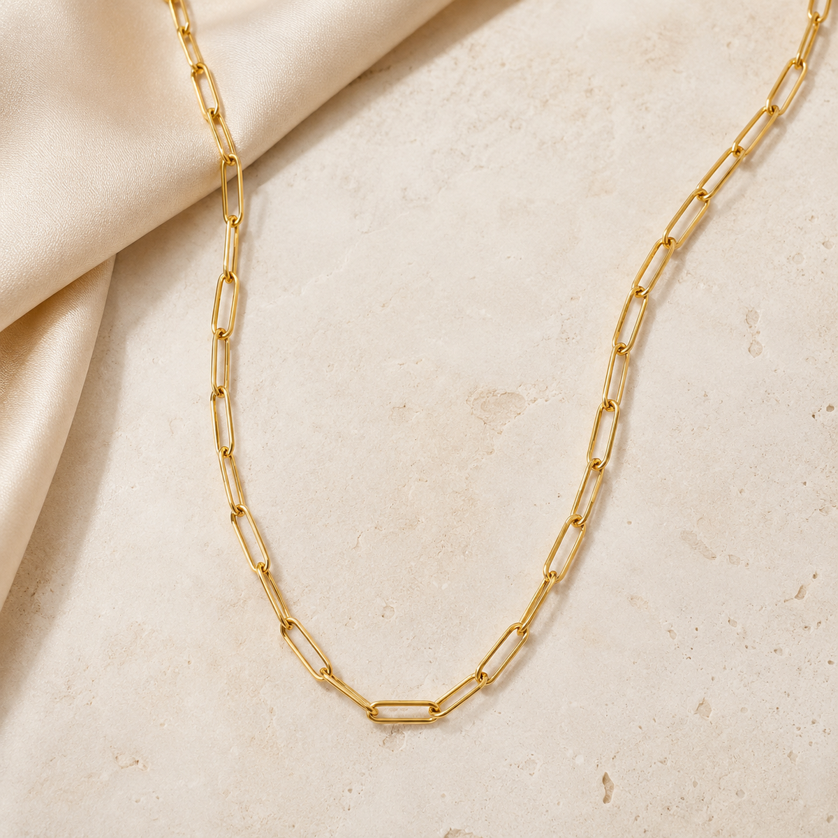 Paperclip Necklace Chain 18k Stainless Steel