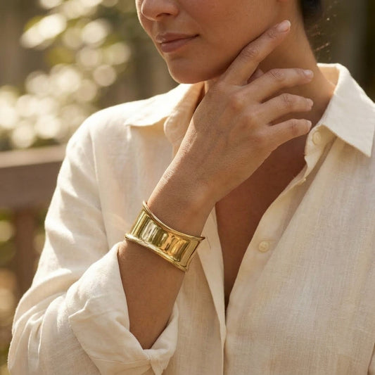 Scuplt Gold Cuff