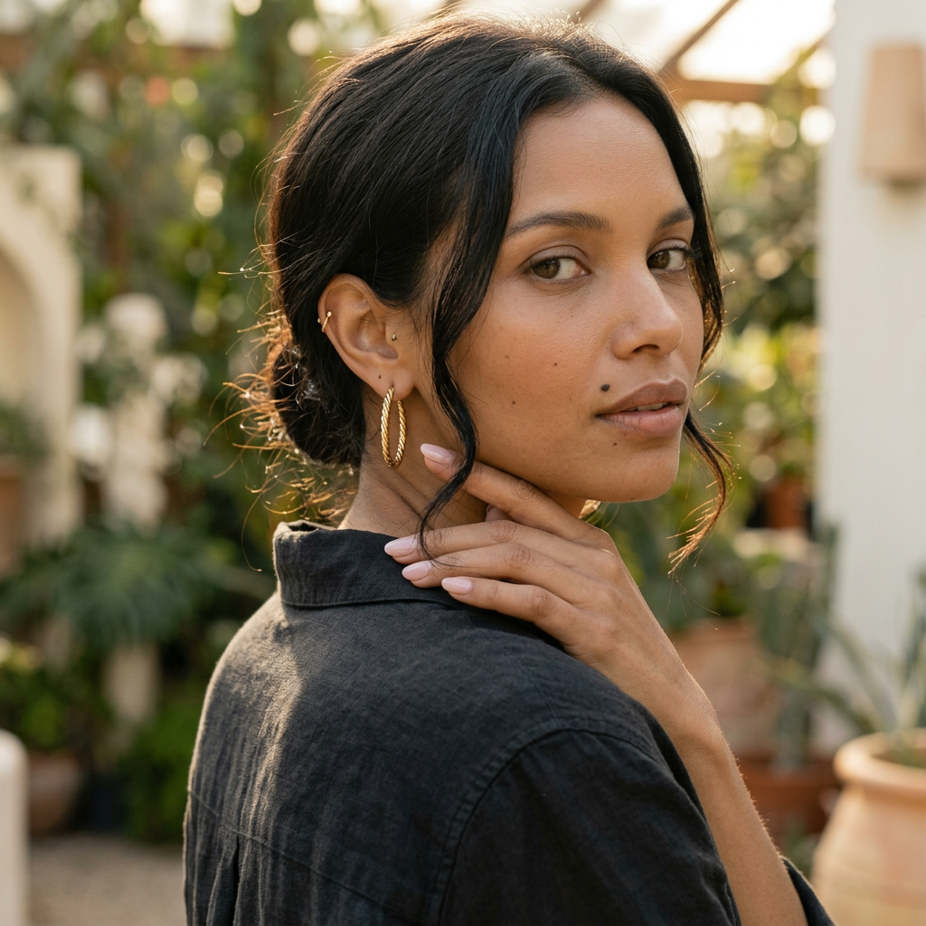 Woven Gold Hoops