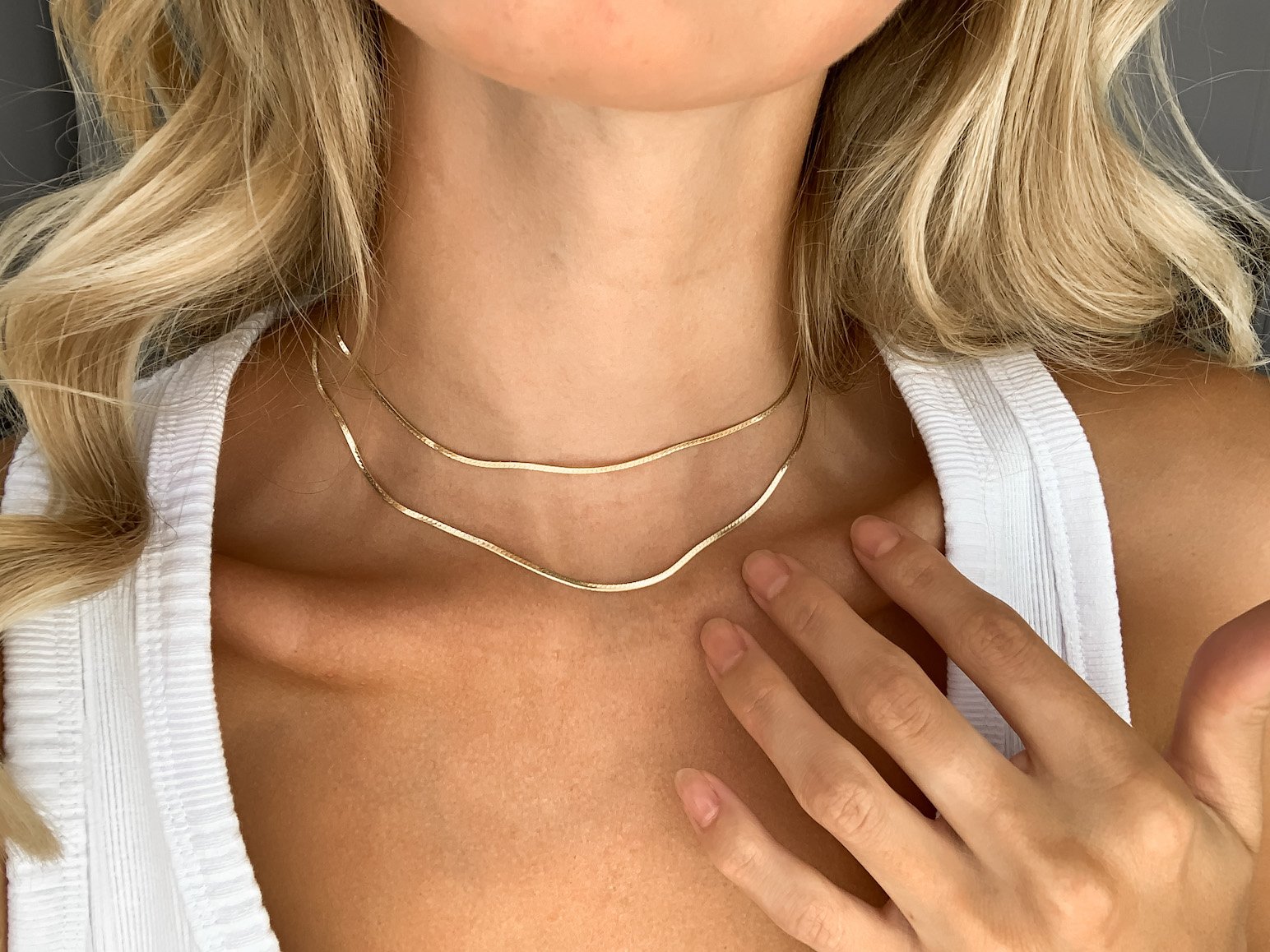 Two Tone Gold and Silver Herringbone Necklace – Sunhoney®