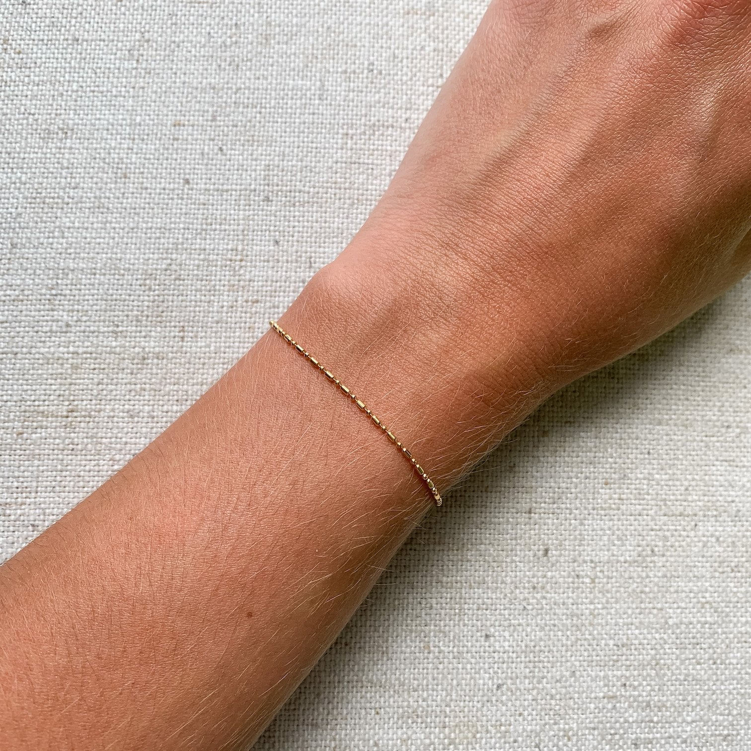 alternated beads chain bracelet 14k gold jewelry kemmi collection