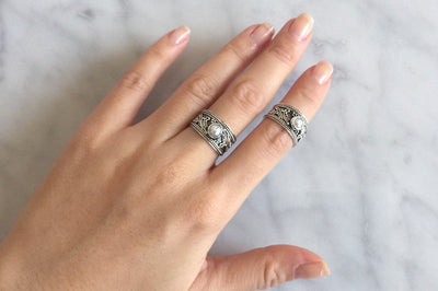 bagues en argent pour femmes perle fait main bijoux bohème chic collection kemmi