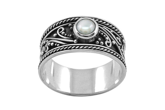 bague femme argent sterling perle fait main style bohème bijoux gyspy collection kemmi