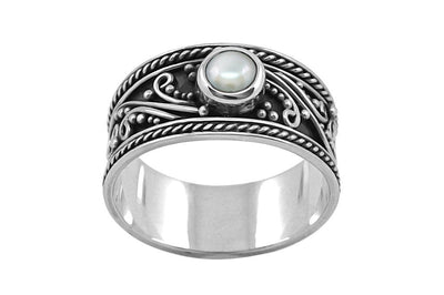 bague femme argent sterling perle fait main style bohème bijoux gyspy collection kemmi
