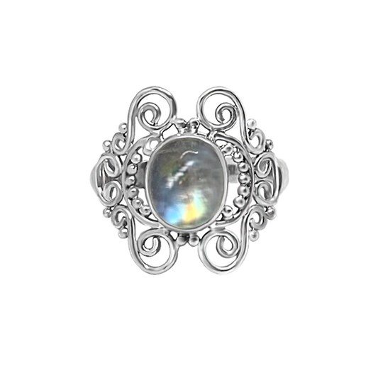 handmade sterling silver ring moonstone bohemian jewelry kemmi collection