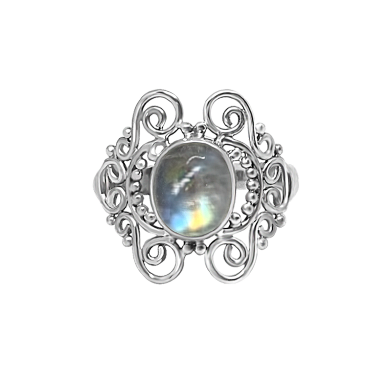 bague en argent sterling fait main pierre de lune bijoux bohème collection kemmi