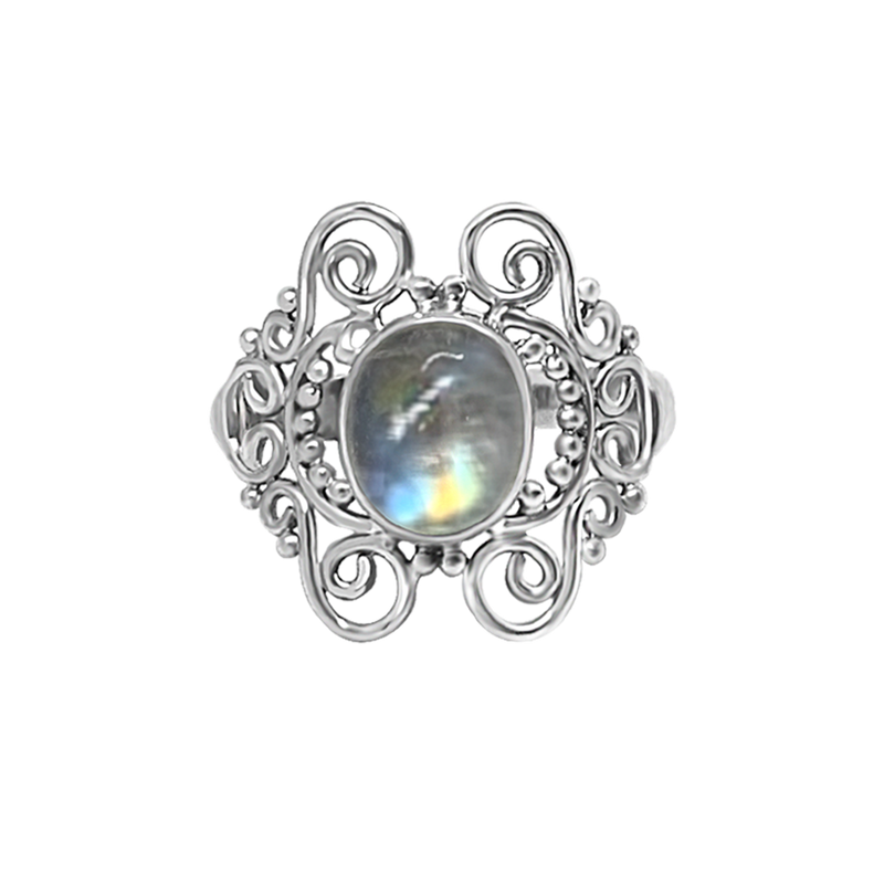 handmade sterling silver ring moonstone bohemian jewelry kemmi collection
