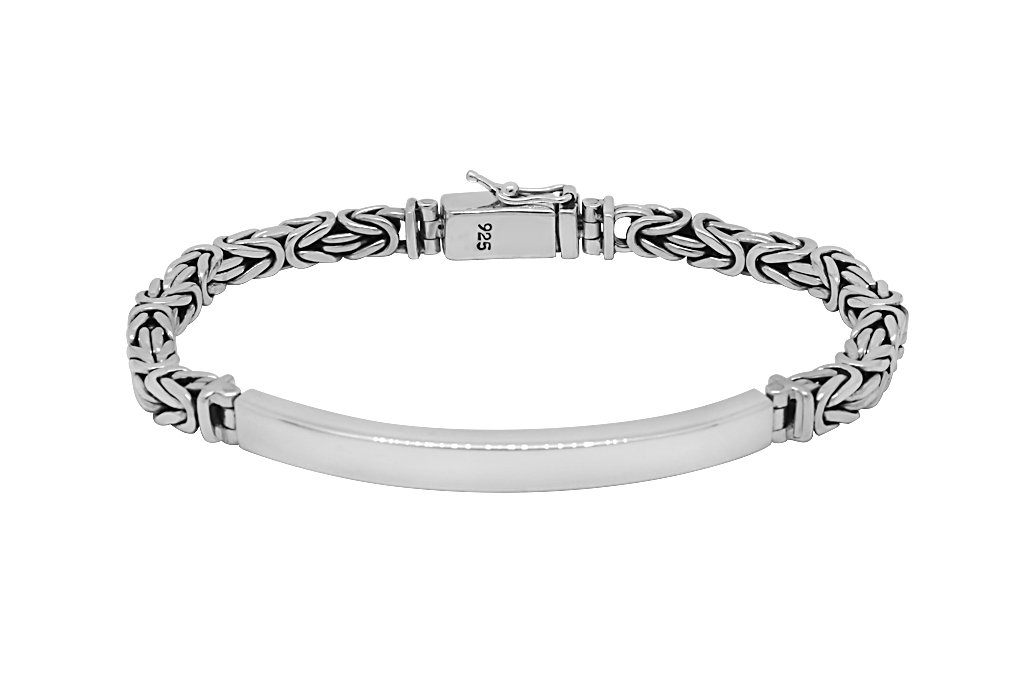 Men's Silver Bar Bracelet