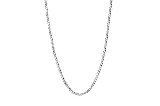 Men's sterling silver box chain necklace modern style Kemmi Collection