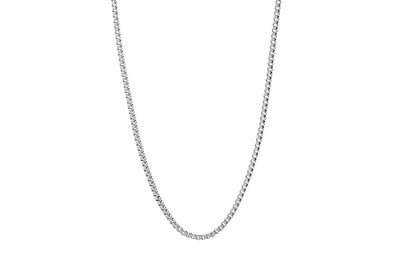 Men's sterling silver box chain necklace modern style Kemmi Collection