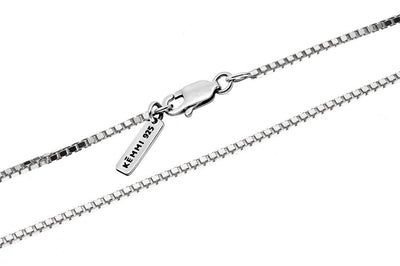 Mens sterling silver box chain necklace lobster clasp closure Kemmi Collection