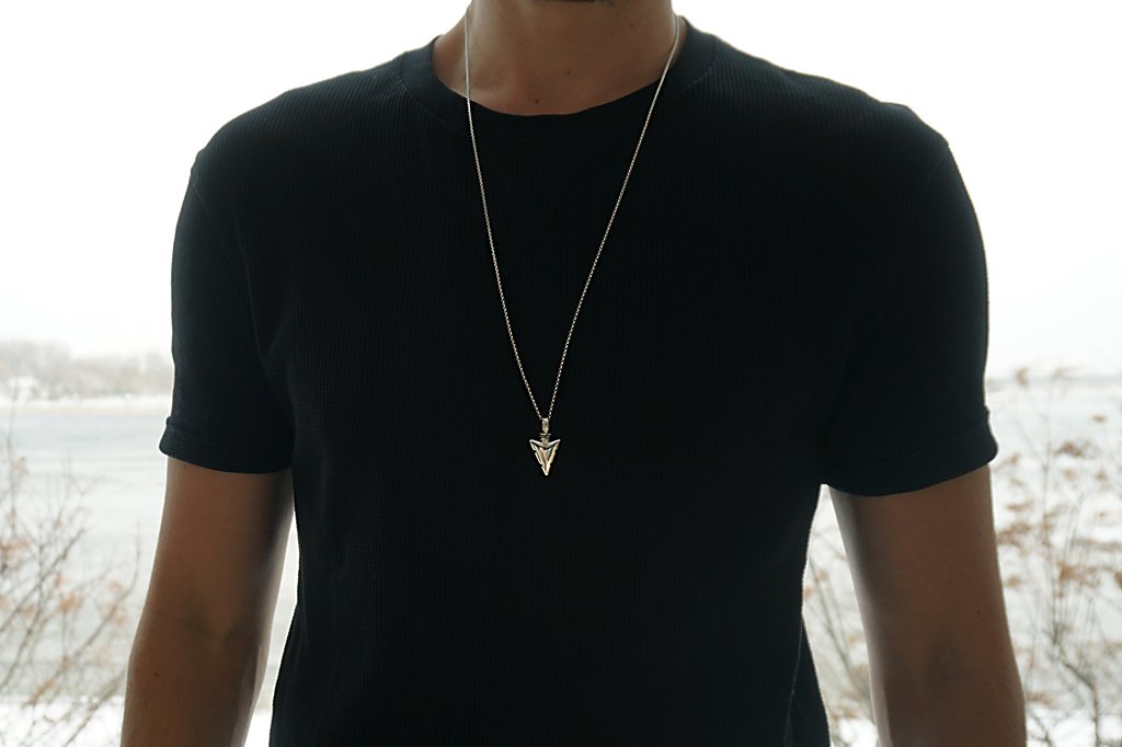 Men's necklace sterling silver arrow head pendant handmade jewelry fashion style Kemmi Collection