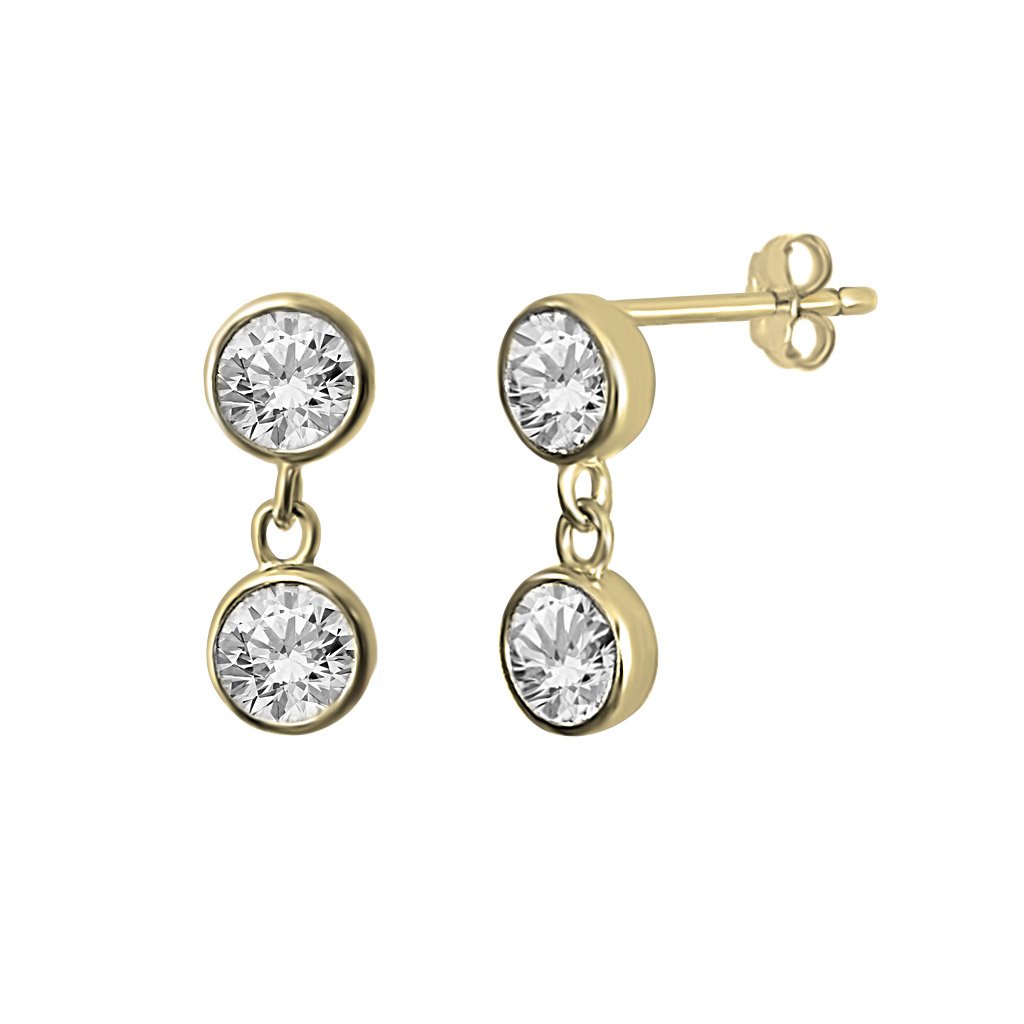14k gold vermeil cz drop stud earring style kemmi jewelry boho chic