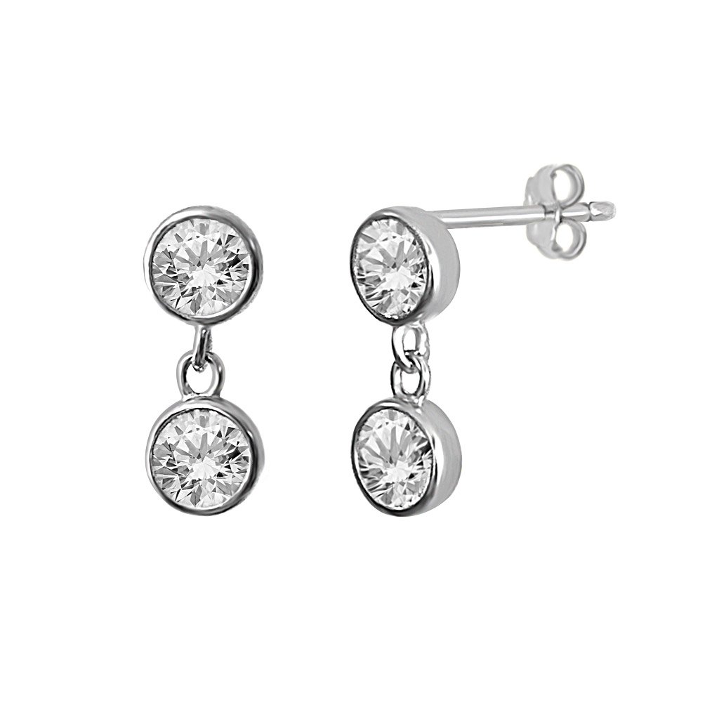 sterling silver cz drop stud earring style kemmi jewelry boho chic