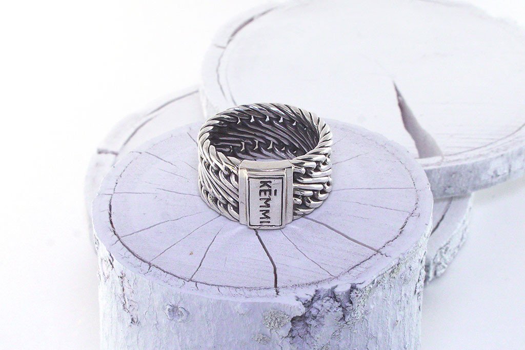 Heavy Men's silver ring modern style handmade jewelry fashion kemmi collection