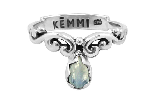 boho sterling silver ring moonstone bohemian gypsy festival handmade jewelry kemmi collection