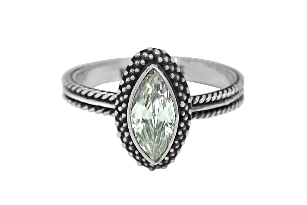 sterling silver ring cubic zirconia bohemian gypsy handmade jewelry kemmi collection