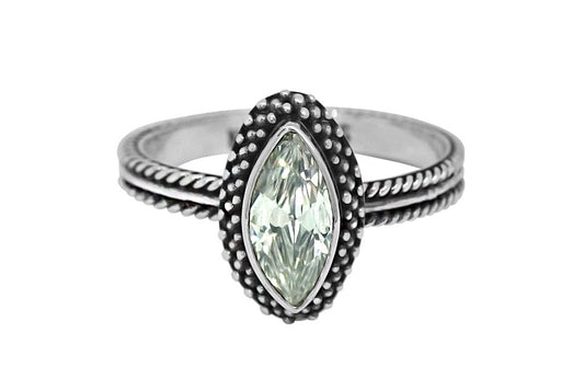 sterling silver ring cubic zirconia bohemian gypsy handmade jewelry kemmi collection
