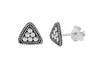 sterling silver earring studs triangle shape handmade boho chic bohemian gypsy jewelry kemmi collection
