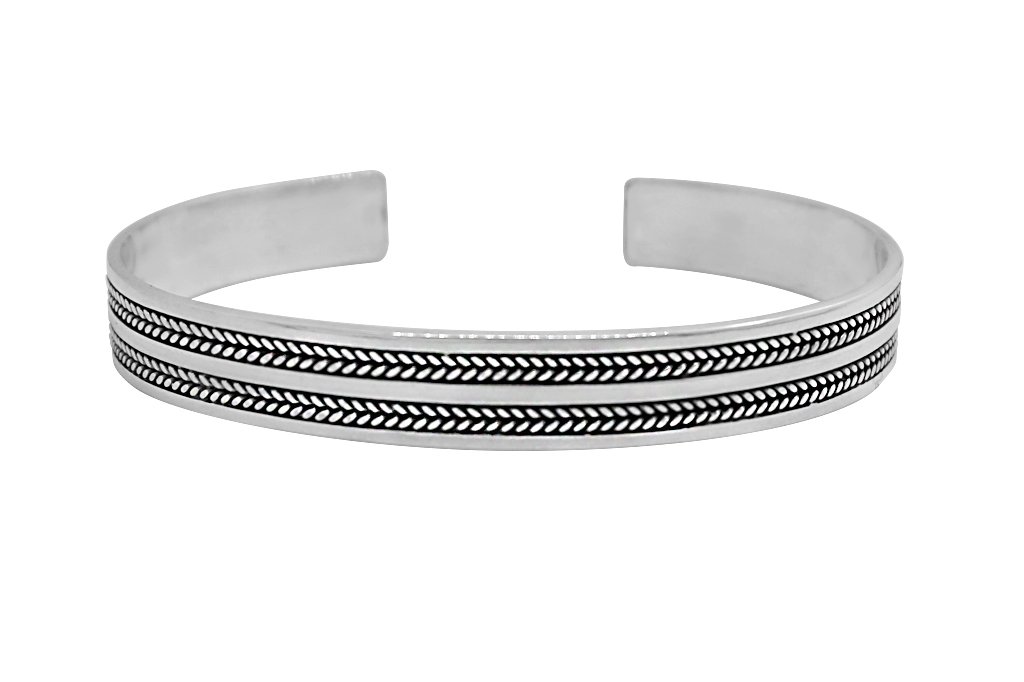 men's silver cuff bangle bracelet modern everyday style kemmi collection