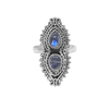 déclaration bague en argent sterling double pierre de lune bijoux faits à la main style bohème collection kemmi