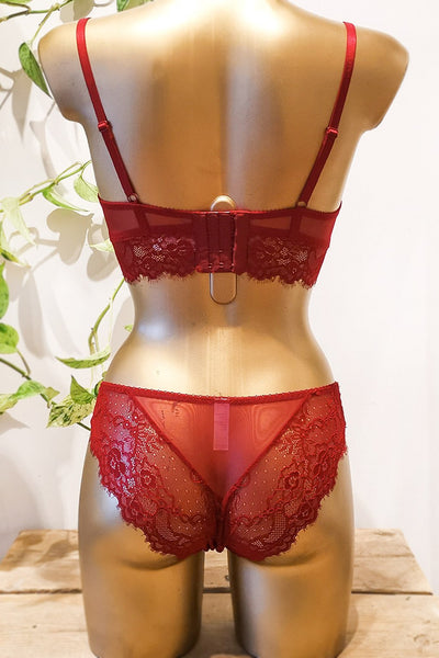 Lingerie Evelyn Red Bra  Lace Undies for Women - KEMMI Collection