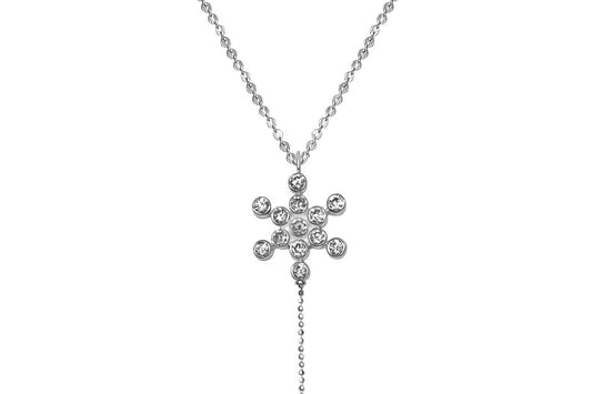 Silver Fruit of Life CZ Necklace