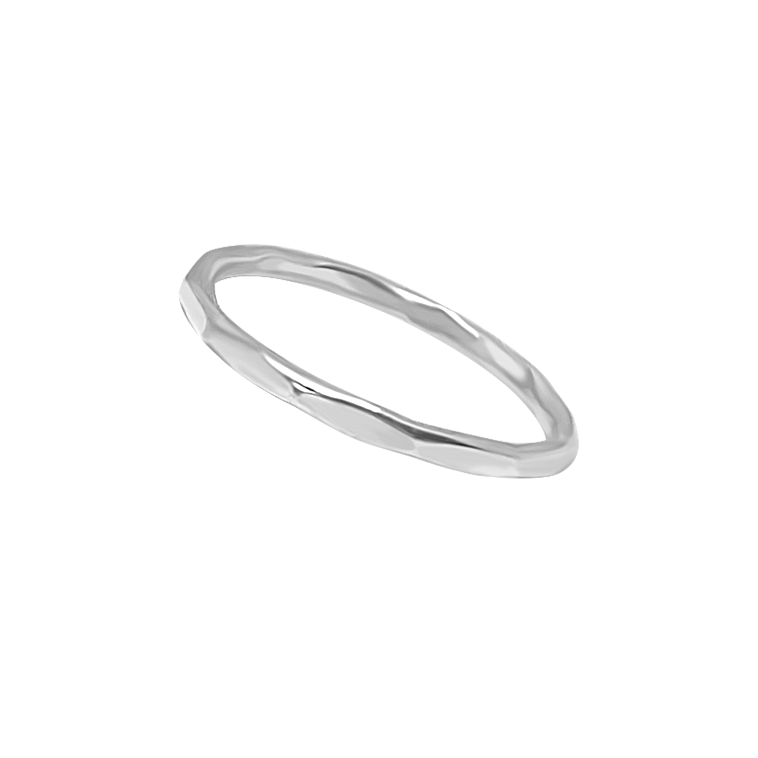 handmade facet style band sterling silver stackable boho chic bohemian jewelry kemmi collection