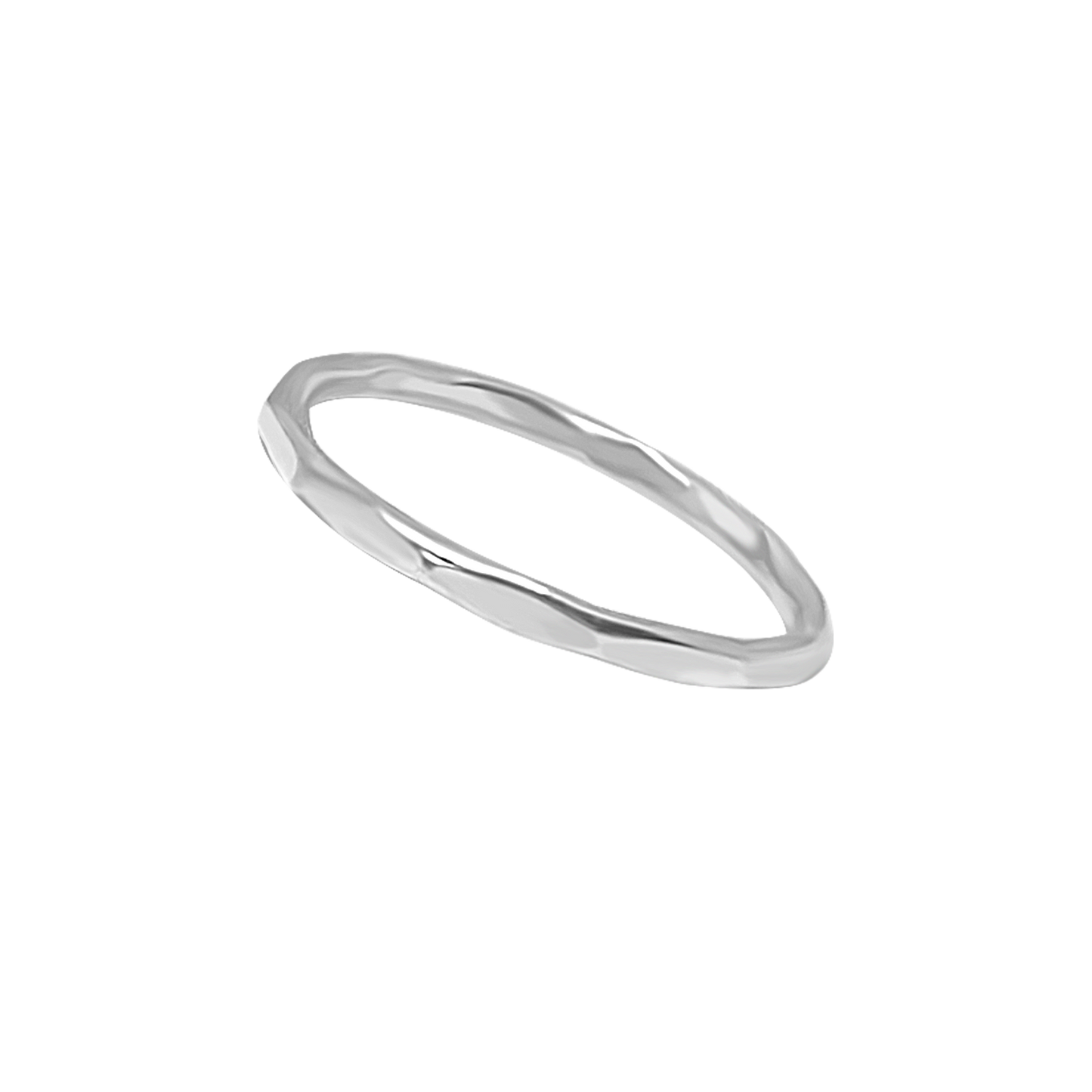 handmade facet style band sterling silver stackable boho chic bohemian jewelry kemmi collection