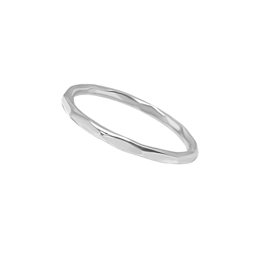 handmade facet style band sterling silver stackable boho chic bohemian jewelry kemmi collection