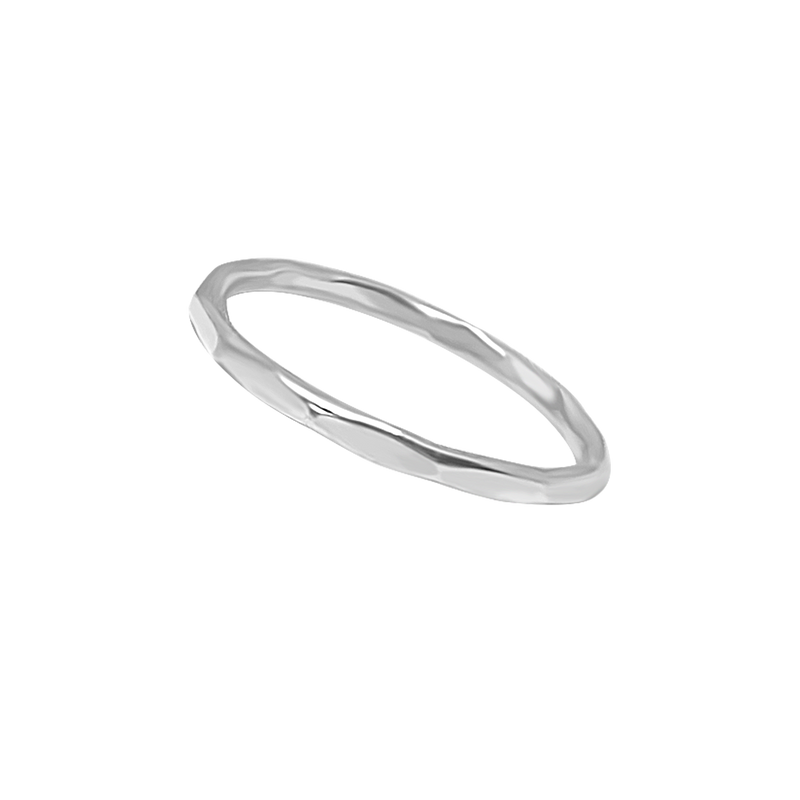 handmade facet style band sterling silver stackable boho chic bohemian jewelry kemmi collection