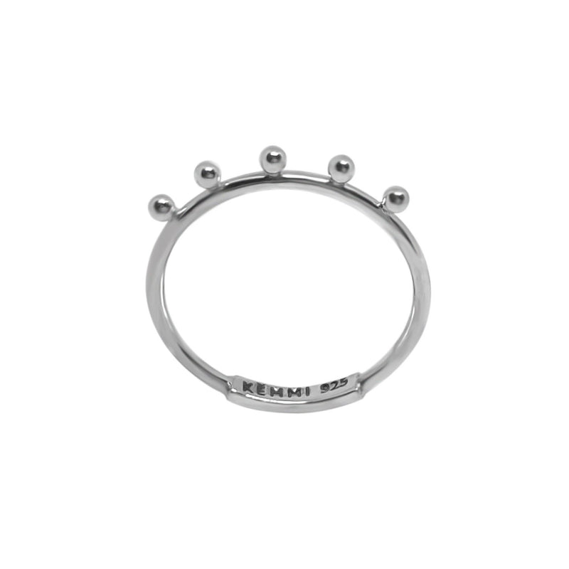 Silver Five Dot Band Ring