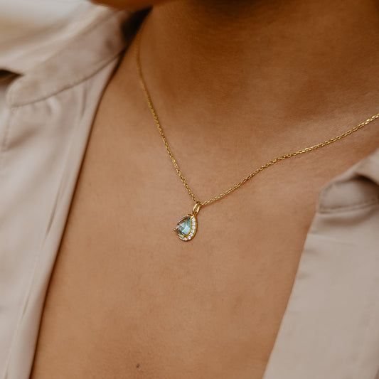Eira Blue Topaz Necklace