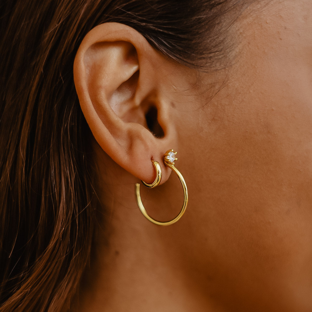 CZ Stud Hoops