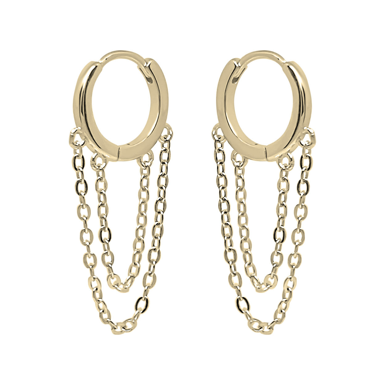 Double Chain Hoop Earrings