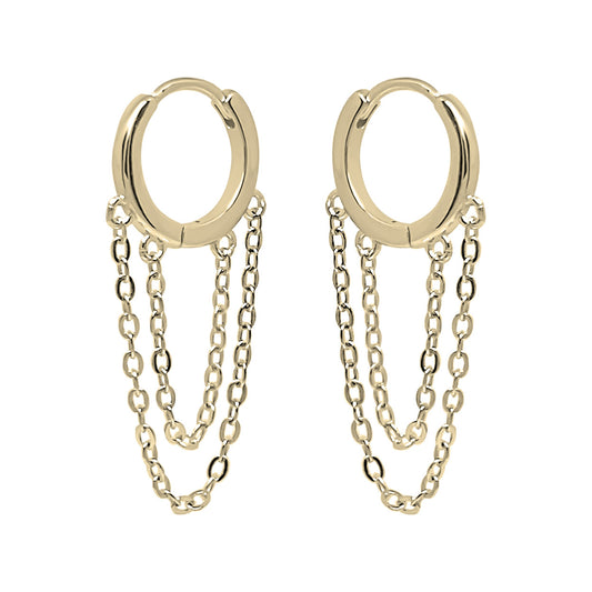Double Chain Hoop Earrings