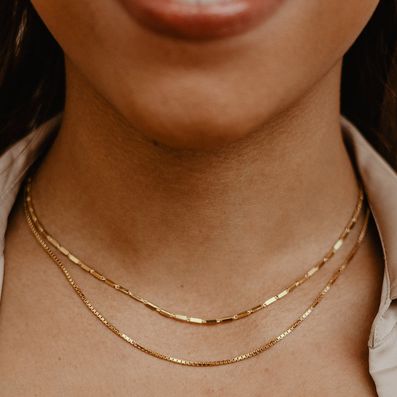 Layered Box Chain Necklace