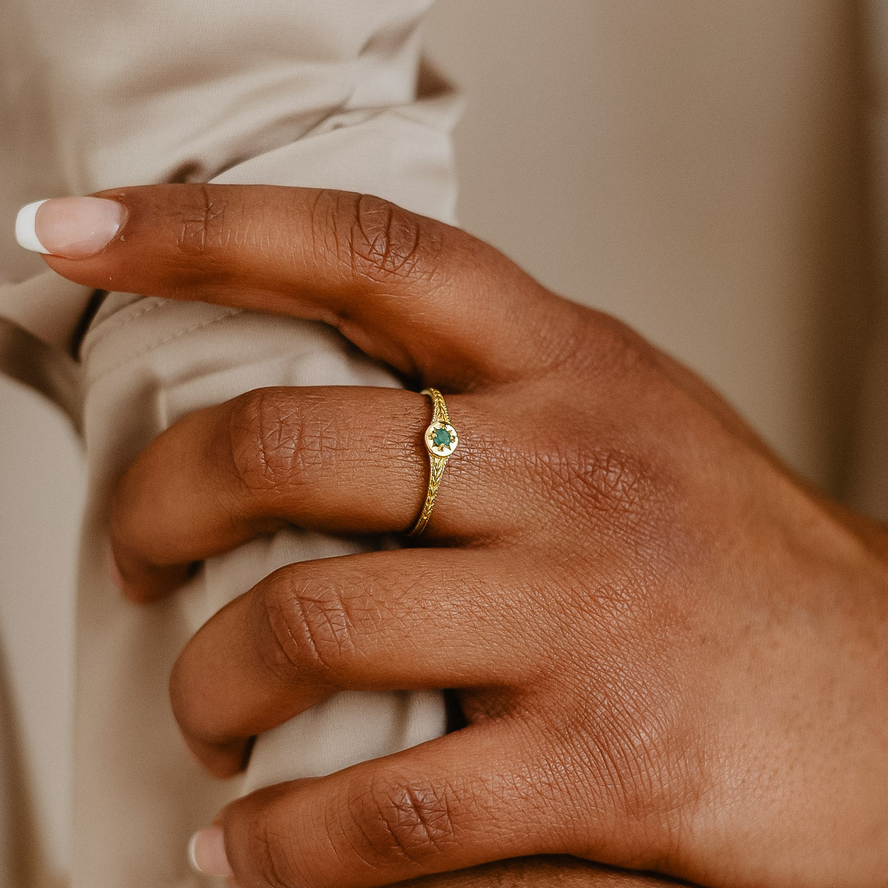May Emerald Ring