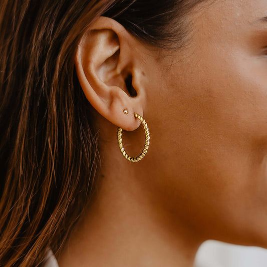 Rope Stud Hoops