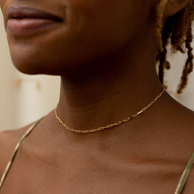 Paperclip choker necklace discount