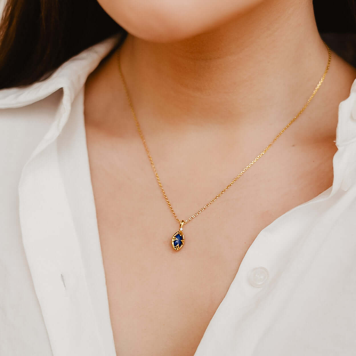 Zalie Lapis Lazuli & Crystal Necklace