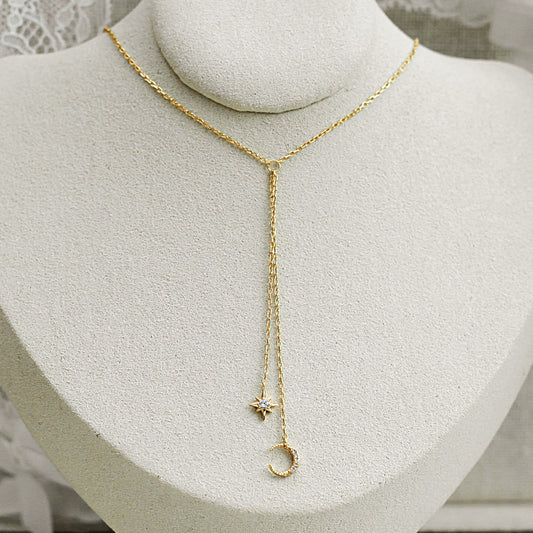 collier étoile de lune bijoux boho chic style délicat collection kemmi fait main