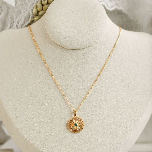 Collier Émeraude Rosace