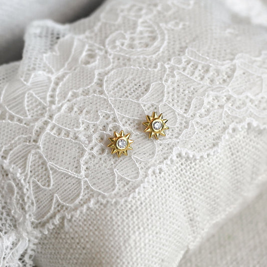Sun Cz Studs Earrings