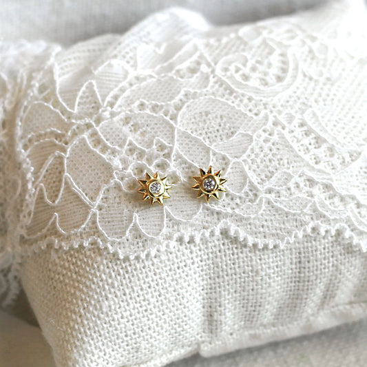Sun Cz Studs Earrings