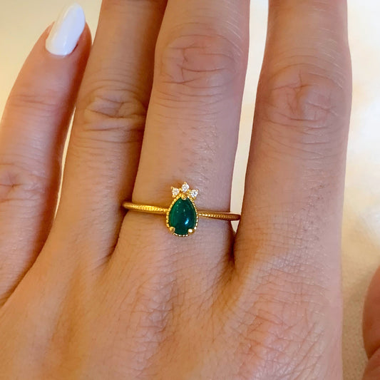 Bague Onyx Vert Abeille