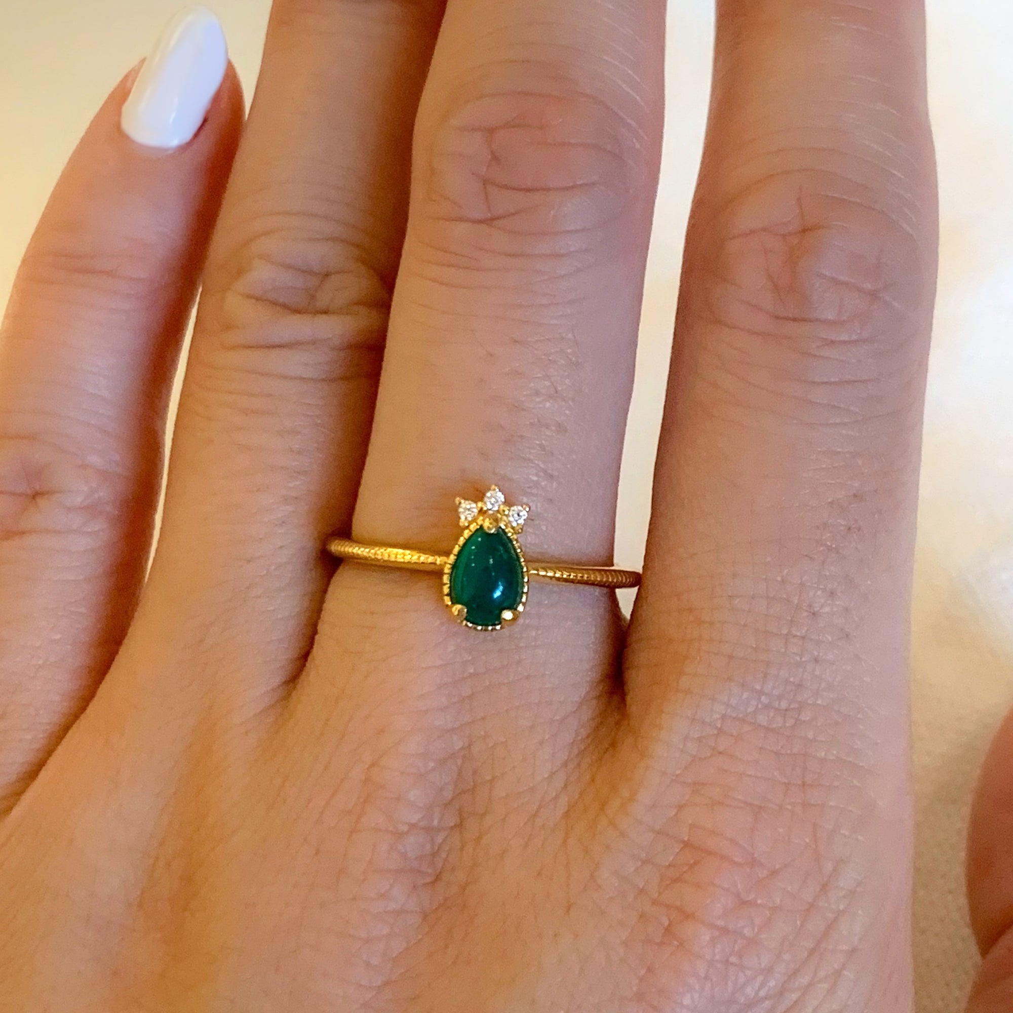 Green onyx online ring gold