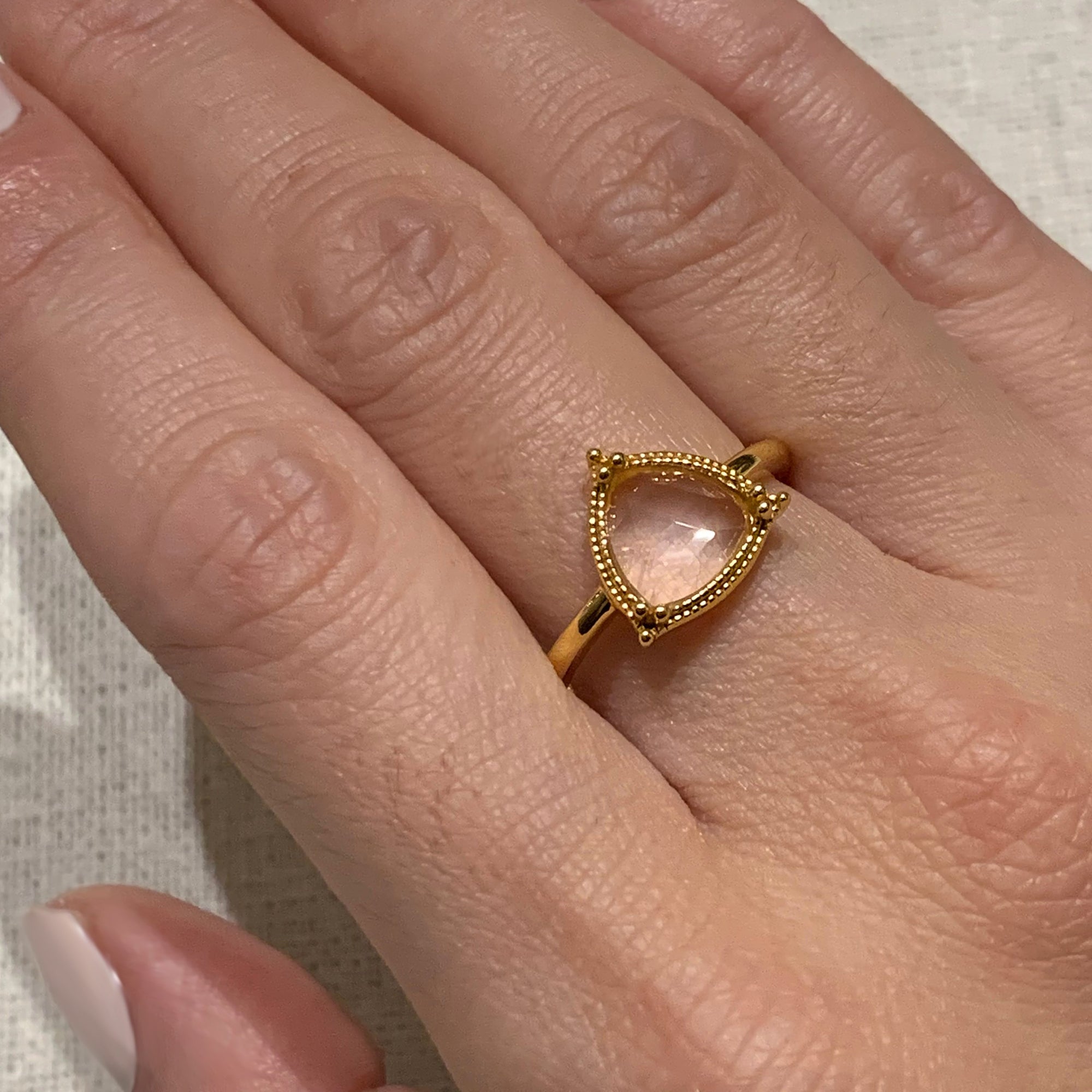 Pear shaped rose outlet quartz ring